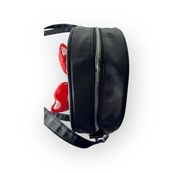 Disney Minnie Mouse Black 3D Plush Polka Dot Bow Crossbody Purse NWT - Picture 5 of 8